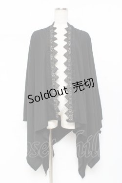 画像1: axes femme / バラ釦付UVイレヘムポンチョ  黒 Y-25-11-09-067-AX-TO-SZ-ZY