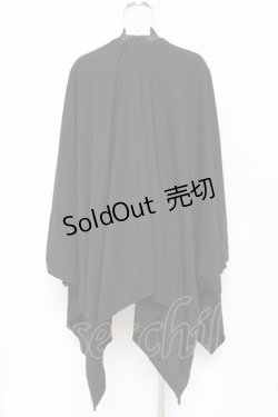 画像2: axes femme / バラ釦付UVイレヘムポンチョ  黒 Y-25-11-09-067-AX-TO-SZ-ZY