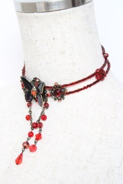 画像2: GOTH / バタフライビーズチョーカー   Y-25-11-09-008-GO-AC-SZ-ZY