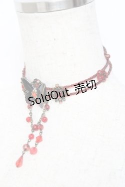 画像2: GOTH / バタフライビーズチョーカー   Y-25-11-09-008-GO-AC-SZ-ZY