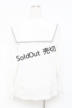 画像2: Fi.n.t / ギンガムタイ付きセーラーブラウス  白 Y-25-11-09-068-CA-BL-SZ-ZY