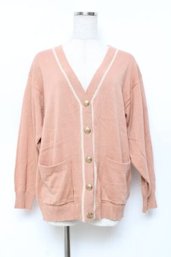 画像1: F i.n.t / ローズエンブレム釦腰丈ニットカーディガン  オレンジ Y-25-11-09-069-CA-TO-SZ-ZY