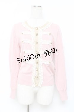 画像1: Jane Marple / スプリングニットのナポレオンカーディガン M ピンク Y-25-11-09-070-JM-TO-SZ-ZY