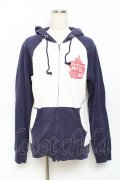 HYSTERIC GLAMOUR / Hysteric motel パーカー F 白×紺 Y-25-11-09-075-PU-TO-SZ-ZY