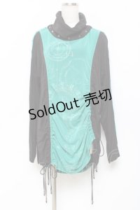 Ozz conte / サイドドロストロングトップス  黒×グリーン Y-25-11-09-078-OO-TO-SZ-ZY