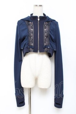 画像1: Ozz oneste / 薔薇刺繍デビルパーカー  紺 Y-25-11-09-082-OO-TO-AS-ZY