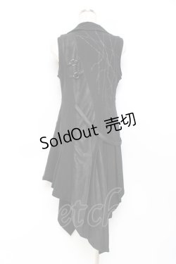 画像3: Ozz Croce / アシンメトリーロングフードベスト  黒 Y-25-11-09-085-OO-TO-SZ-ZY