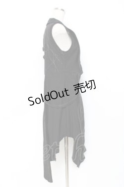 画像4: Ozz Croce / アシンメトリーロングフードベスト  黒 Y-25-11-09-085-OO-TO-SZ-ZY