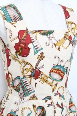 画像3: Jane Marple / 楽器柄ジャンパースカート M 生成り Y-25-11-09-088-JM-OP-SZ-ZY