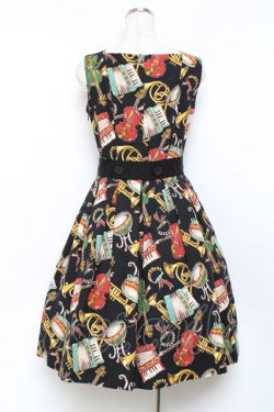 画像2: Jane Marple / 楽器柄ジャンパースカート M 黒 Y-25-11-09-089-JM-OP-SZ-ZY