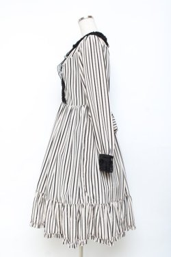 画像2: Physical Drop / レース衿ワンピース  ストライプ×白黒 Y-25-11-09-093-LO-OP-SZ-ZY