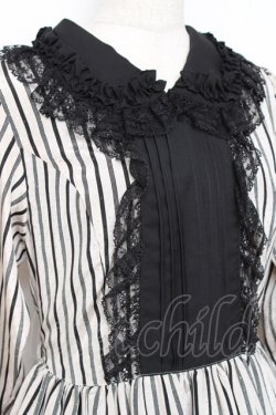 画像5: Physical Drop / レース衿ワンピース  ストライプ×白黒 Y-25-11-09-093-LO-OP-SZ-ZY