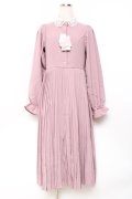 m petit by misako / レース襟プリーツワンピース  ピンク Y-25-11-09-094-LO-OP-SZ-ZY