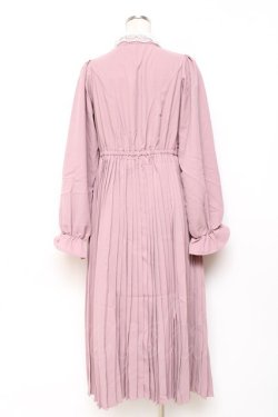 画像2: m petit by misako / レース襟プリーツワンピース  ピンク Y-25-11-09-094-LO-OP-SZ-ZY