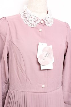 画像3: m petit by misako / レース襟プリーツワンピース  ピンク Y-25-11-09-094-LO-OP-SZ-ZY