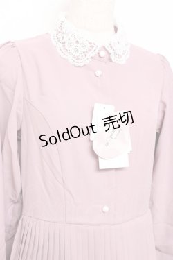 画像3: m petit by misako / レース襟プリーツワンピース  ピンク Y-25-11-09-094-LO-OP-SZ-ZY