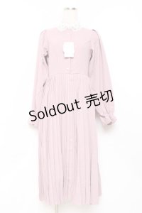 m petit by misako / レース襟プリーツワンピース  ピンク Y-25-11-09-095-LO-OP-SZ-ZY