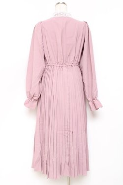 画像2: m petit by misako / レース襟プリーツワンピース  ピンク Y-25-11-09-095-LO-OP-SZ-ZY