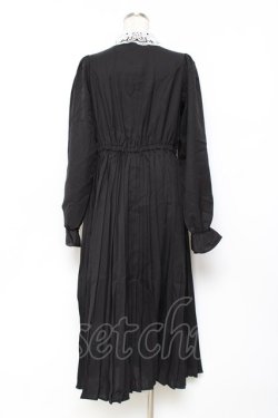 画像2: m petit by misako / レース襟プリーツワンピース  黒 Y-25-11-09-096-LO-OP-SZ-ZY