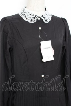 画像3: m petit by misako / レース襟プリーツワンピース  黒 Y-25-11-09-096-LO-OP-SZ-ZY