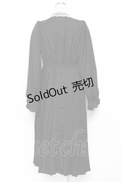 画像2: m petit by misako / レース襟プリーツワンピース  黒 Y-25-11-09-097-LO-OP-SZ-ZY