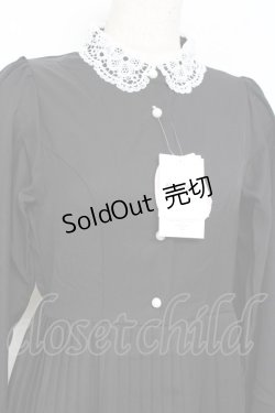 画像3: m petit by misako / レース襟プリーツワンピース  黒 Y-25-11-09-097-LO-OP-SZ-ZY