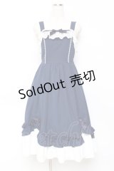 Chalmiere / 不思議の国のジャンパースカート  紺 Y-25-11-09-098-LO-OP-SZ-ZY