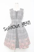 axes femme / チェック×花柄ワンピース  黒 Y-25-11-09-099-AX-OP-SZ-ZY