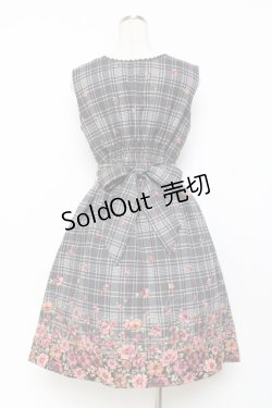 画像2: axes femme / チェック×花柄ワンピース  黒 Y-25-11-09-099-AX-OP-SZ-ZY