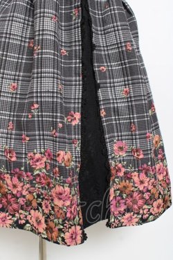 画像3: axes femme / チェック×花柄ワンピース  黒 Y-25-11-09-099-AX-OP-SZ-ZY