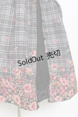 画像3: axes femme / チェック×花柄ワンピース  黒 Y-25-11-09-099-AX-OP-SZ-ZY