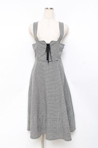 F&A / フロントレースアップコルセットワンピース  黒 Y-25-11-09-100-LO-OP-SZ-ZY