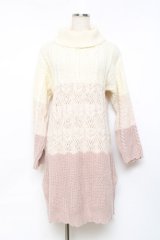 axes femme / グラデーションニットワンピース M 淡ピンク Y-25-11-09-101-AX-OP-SZ-ZY