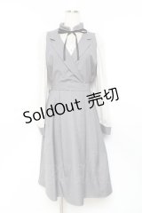 axes femme POETIQUE / ベストレイヤードシャツ風ワンピース  グレー Y-25-11-09-102-AX-OP-SZ-ZY