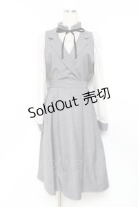 axes femme POETIQUE / ベストレイヤードシャツ風ワンピース  グレー Y-25-11-09-102-AX-OP-SZ-ZY