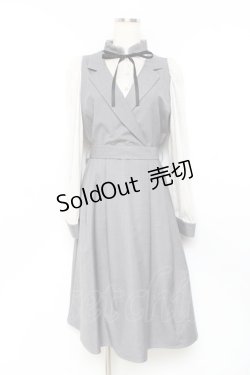 画像1: axes femme POETIQUE / ベストレイヤードシャツ風ワンピース  グレー Y-25-11-09-102-AX-OP-SZ-ZY