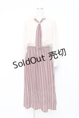 axes femme / マルチストライプドッキングワンピース M ワイン Y-25-11-09-105-AX-OP-SZ-ZY