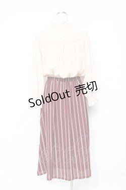 画像2: axes femme / マルチストライプドッキングワンピース M ワイン Y-25-11-09-105-AX-OP-SZ-ZY