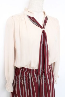 画像3: axes femme / マルチストライプドッキングワンピース M ワイン Y-25-11-09-105-AX-OP-SZ-ZY