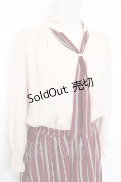 画像3: axes femme / マルチストライプドッキングワンピース M ワイン Y-25-11-09-105-AX-OP-SZ-ZY