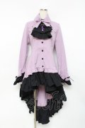 MARBLE / ゴシック調ダイヤカットタイ付きブラウス型ワンピース  ラベンダー Y-25-11-09-107-GO-OP-SZ-ZY