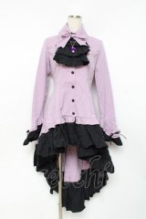 MARBLE / ゴシック調ダイヤカットタイ付きブラウス型ワンピース  ラベンダー Y-25-11-09-107-GO-OP-SZ-ZY