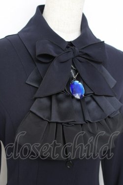 画像5: MARBLE / ゴシック調ダイヤカットタイ付きブラウス型ワンピース  ネイビー Y-25-11-09-108-GO-OP-AS-ZY