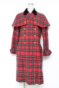 Jane Marple / タータンチェックのコート M 赤 Y-25-11-09-110-JM-CO-SZ-ZY