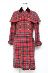 Jane Marple / タータンチェックのコート M 赤 Y-25-11-09-110-JM-CO-SZ-ZY