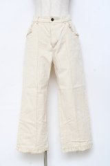 axes femme POETIQUE / フリルディテールパンツ  生成り Y-25-11-09-116-AX-PA-SZ-ZY