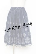 axes femme / オーナメント柄チュールスカート M 紺 Y-25-11-09-118-AX-SK-SZ-ZY