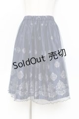 axes femme / オーナメント柄チュールスカート M 紺 Y-25-11-09-118-AX-SK-SZ-ZY
