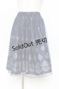 axes femme / オーナメント柄チュールスカート M 紺 Y-25-11-09-118-AX-SK-SZ-ZY