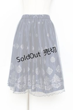 画像1: axes femme / オーナメント柄チュールスカート M 紺 Y-25-11-09-118-AX-SK-SZ-ZY